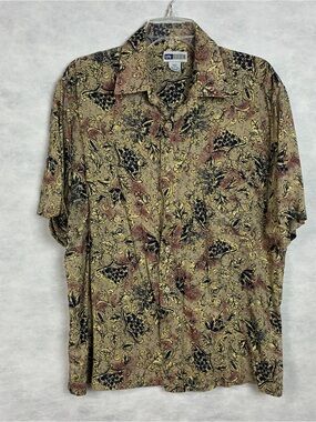 Vintage Untied Mens Shirt Sz Large Floral Tropical Casual Button Down Multicolor